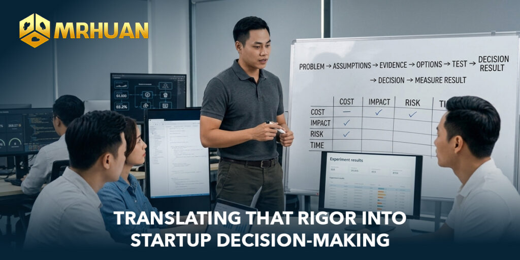 Translating that rigor into startup decision-making