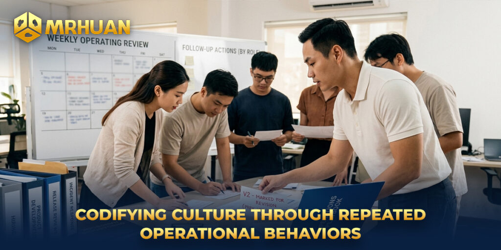Codifying culture through repeated operational behaviors 