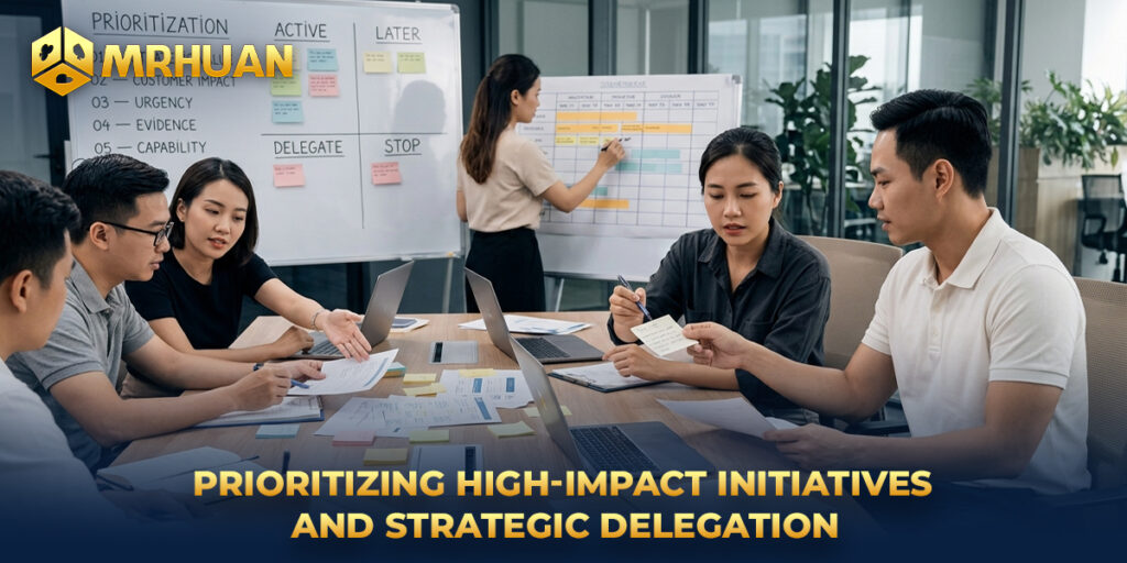 Prioritizing high-impact initiatives and strategic delegation